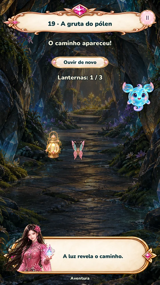The pollen grotto, dark until you light the third lantern.